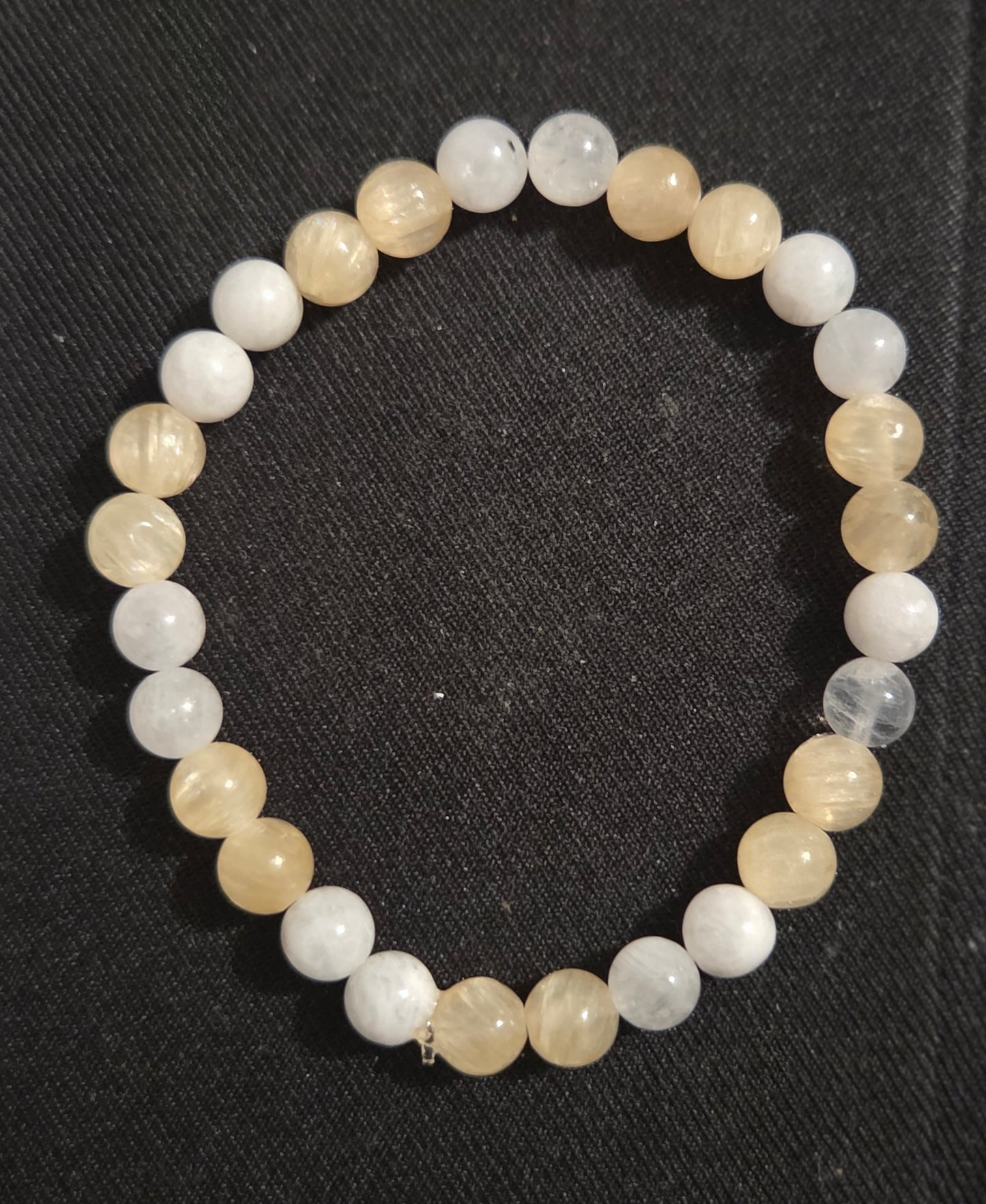 Yellow Selenite and Rainbow Moonstone