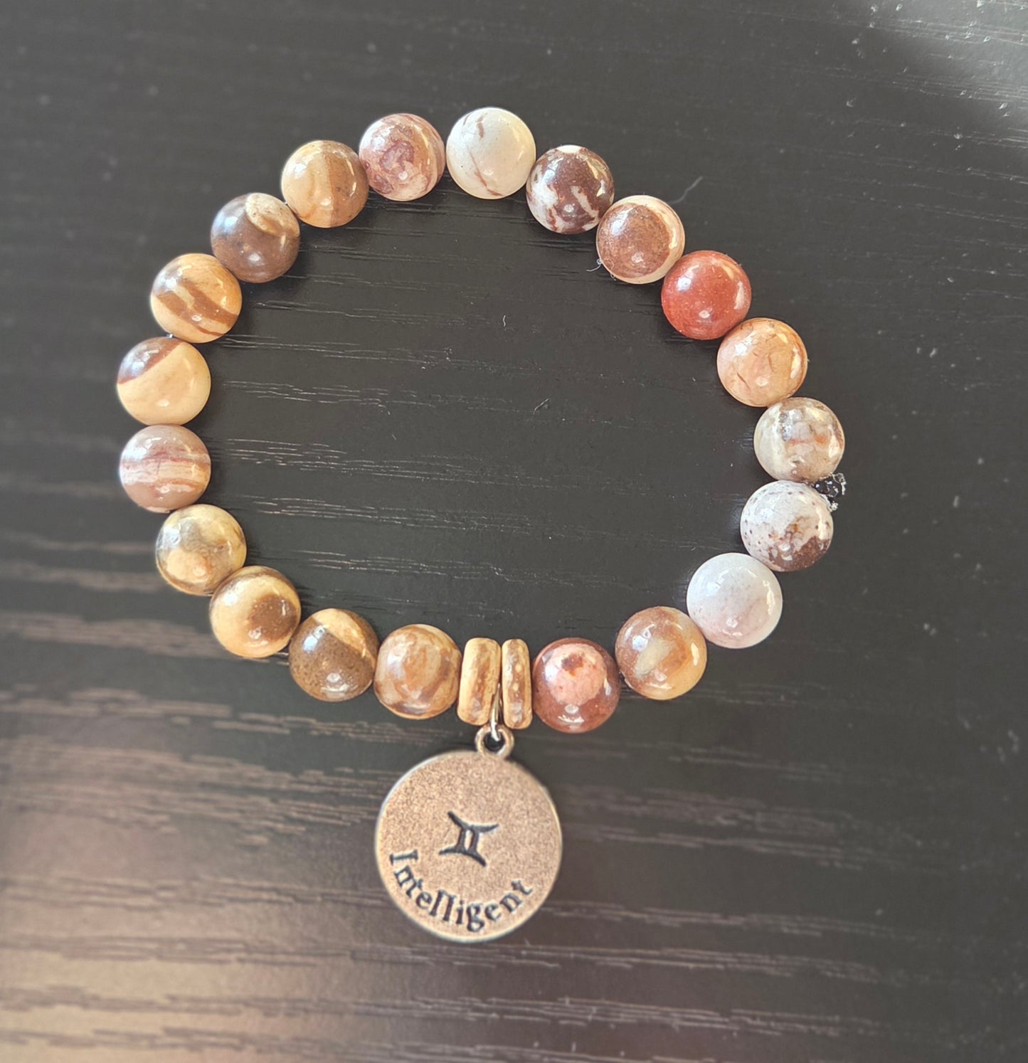 Zebra Jasper with Gemini charm