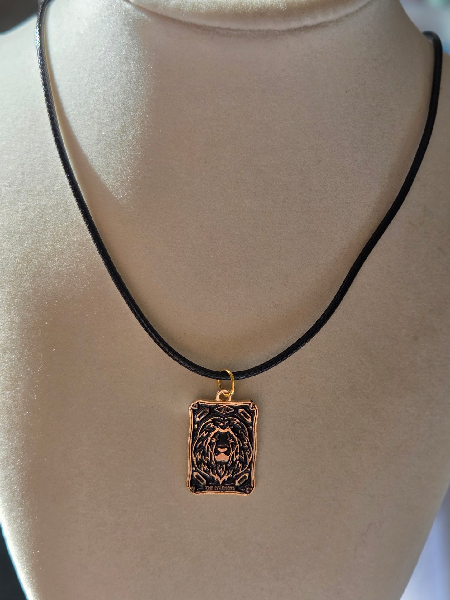 The Strength Tarot Card charm necklace