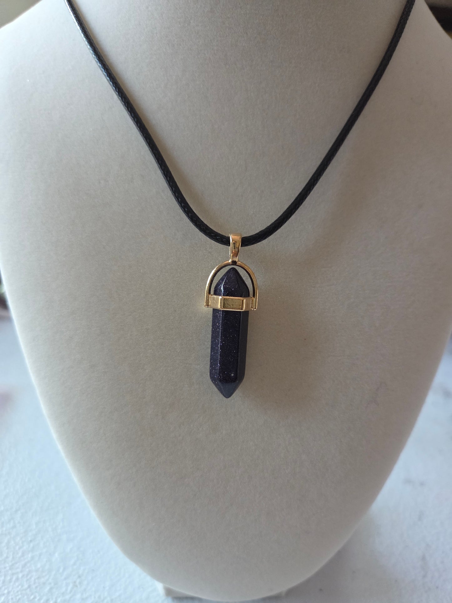 Blue Sandstone pendant with cord