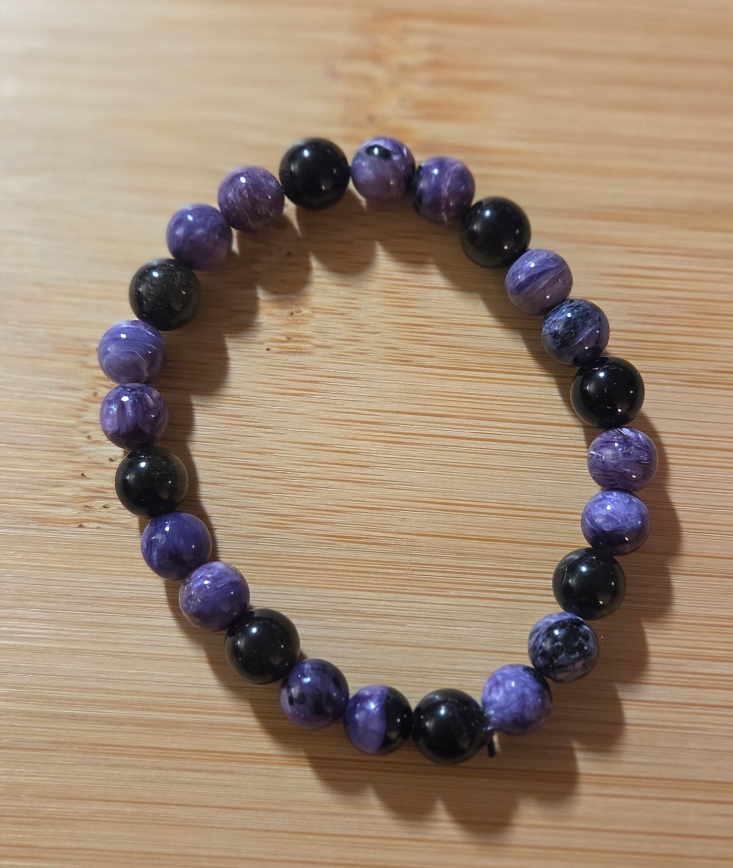 Charoite and Gold Sheen Obsidian 8mm bracelet