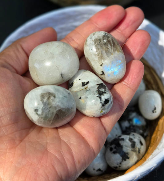 Rainbow Moonstone tumbles-price per piece