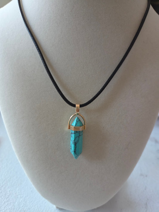 Turquoise pendant with cord