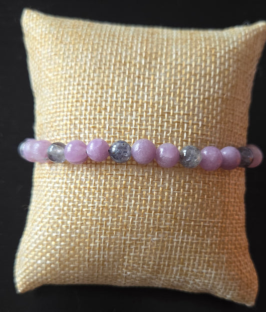 Lepidolite and Iolite bracelet