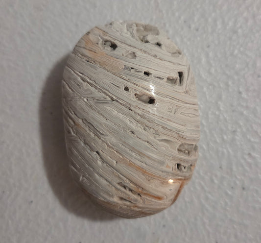 Mexican White Lace Agate Palm stone