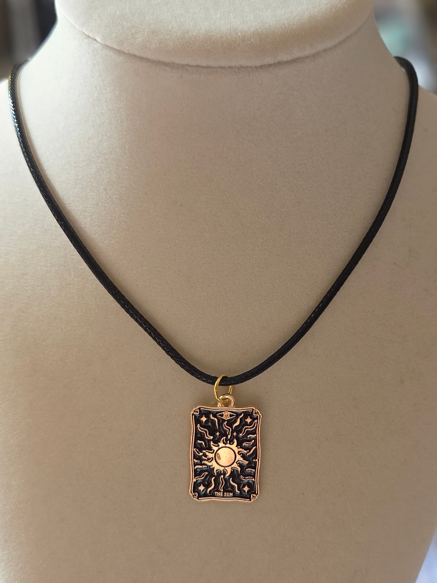 The Sun Tarot Card charm necklace