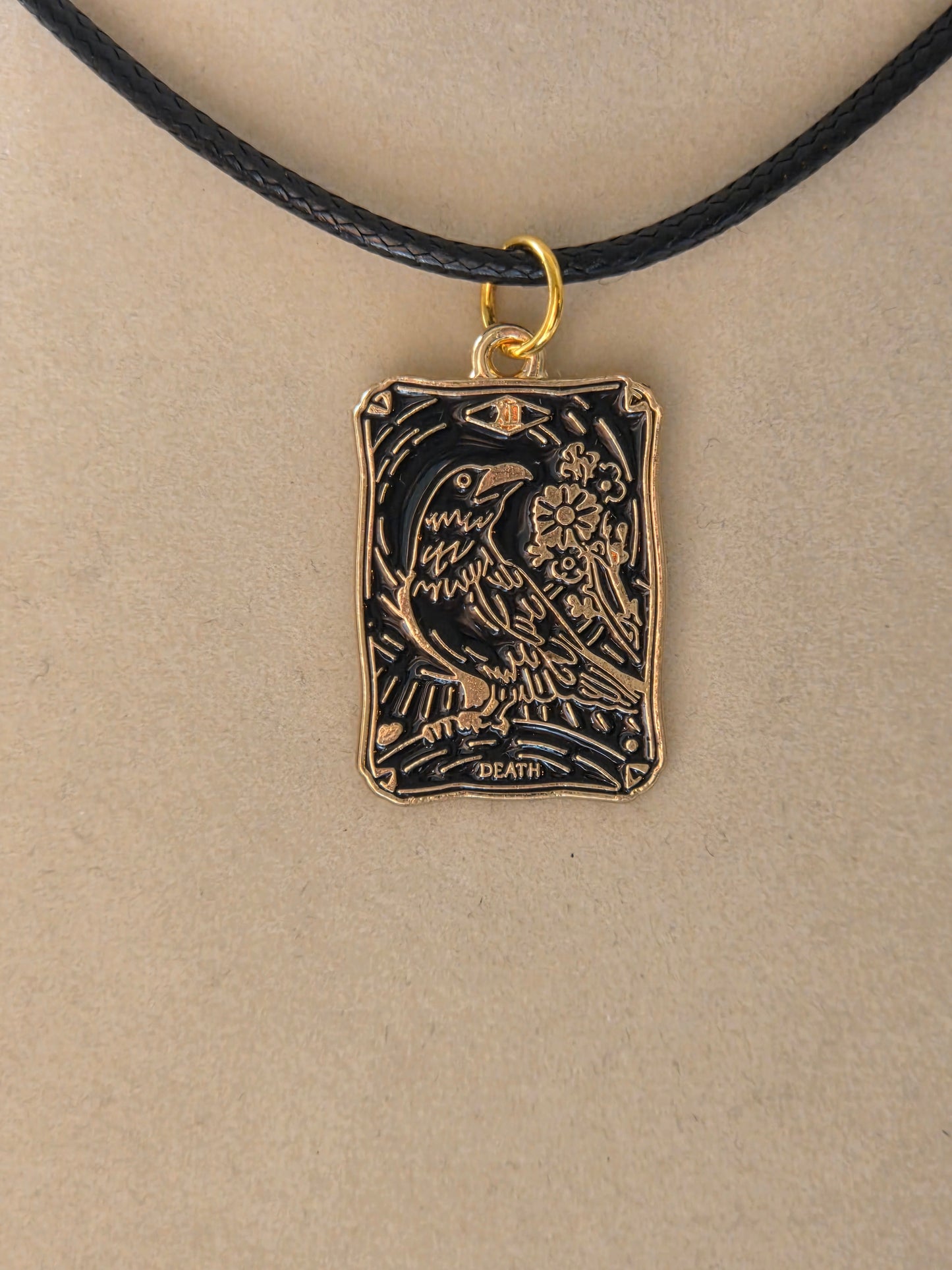The Death Tarot Card charm necklace