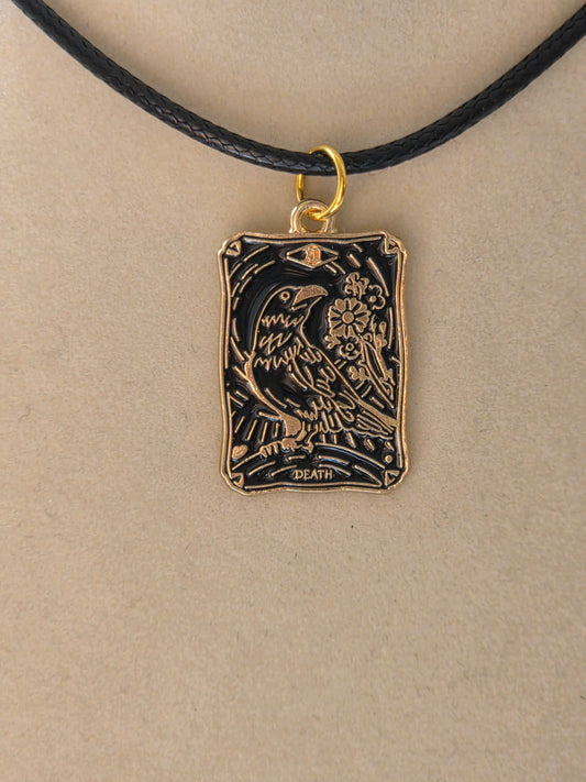 The Death Tarot Card charm necklace