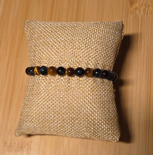 Gold and Blue Tigers Eye bracelet