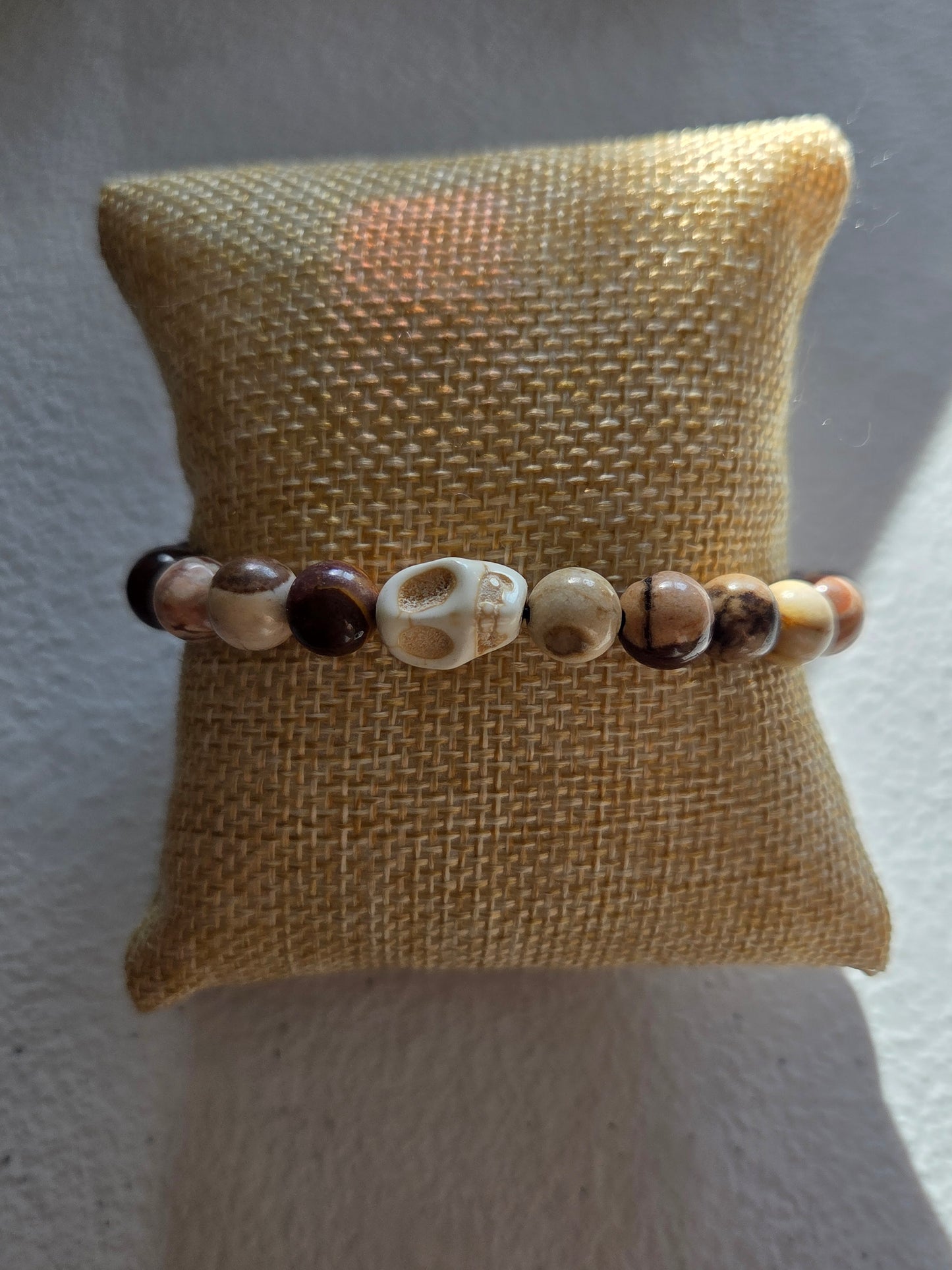 Zebra Jasper with White Skull