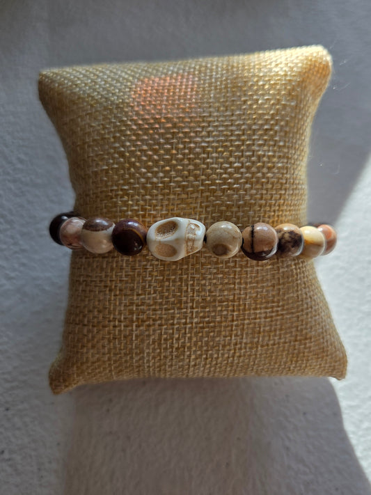 Zebra Jasper with White Skull