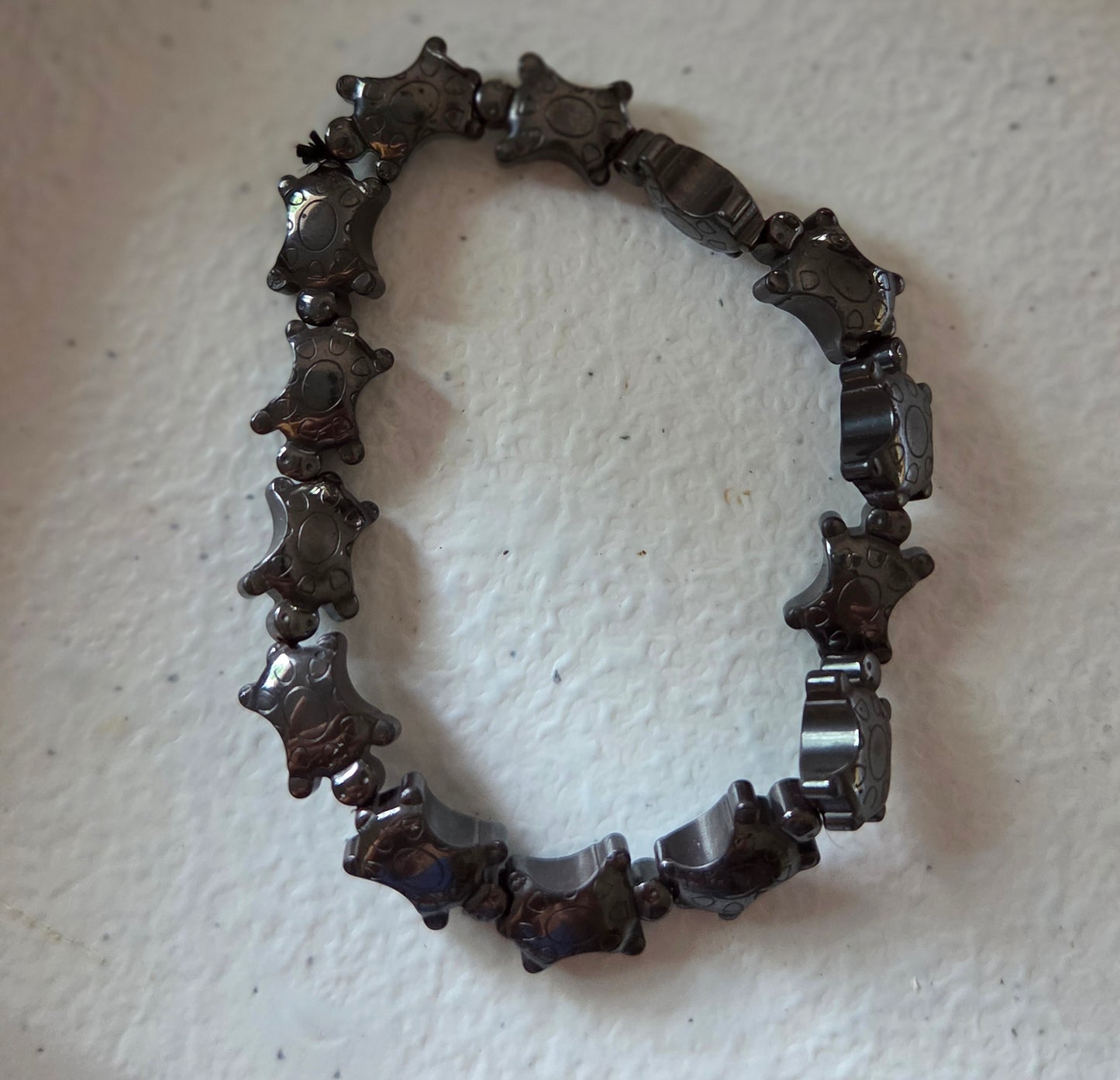 Hematite Turtle 🐢 stretch bracelet