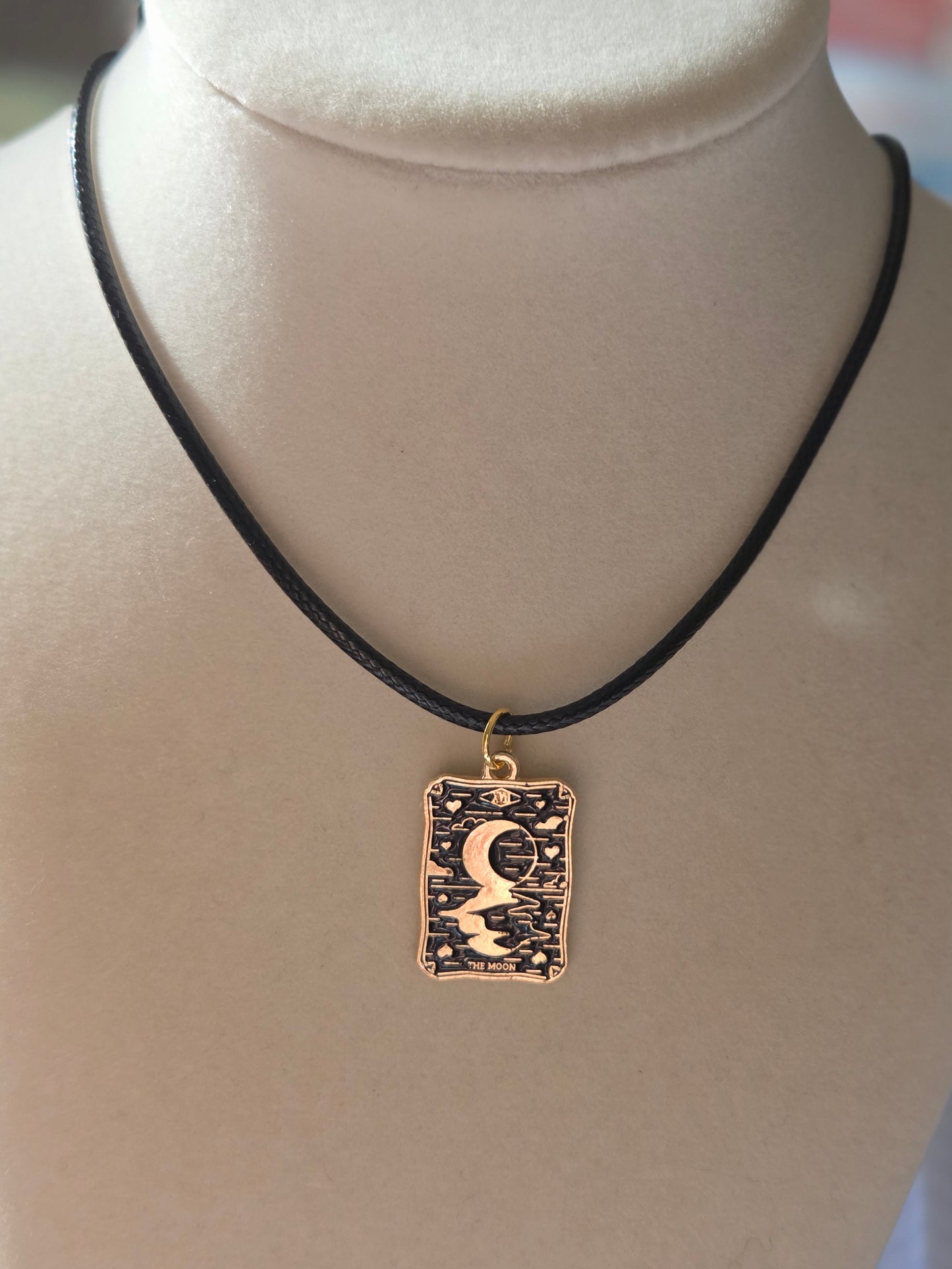 The Moon Tarot Card charm necklace