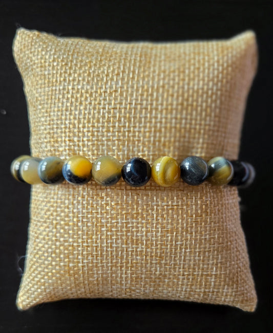 Golden Blue Tigers Eye bracelet 8mm beads