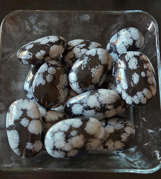 Snowflake Obsidian palm stones