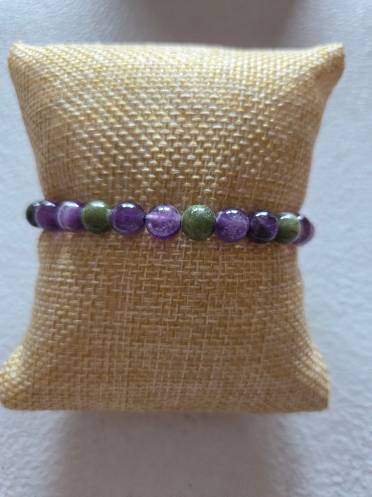 Amethyst and green Connemara marble