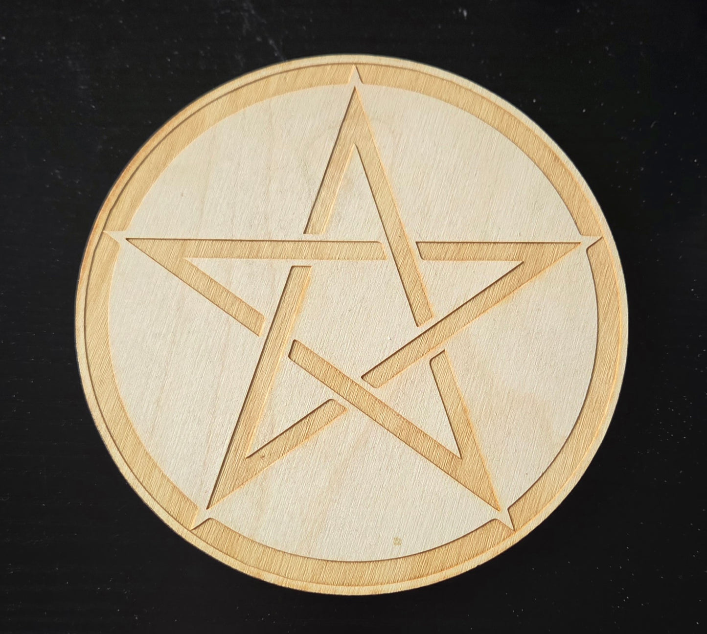 Wooden Pentacle Crystal Grid- *Crystals not included*
