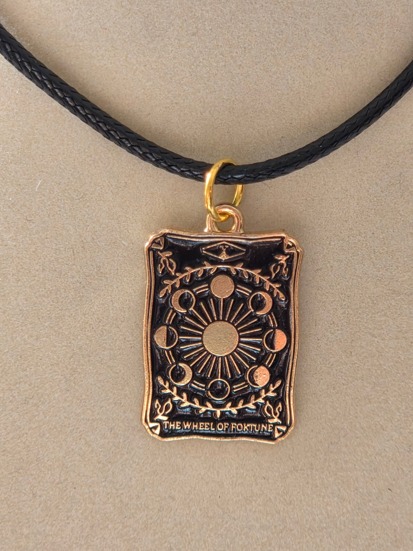 The Wheel of Fortune Tarot Card charm necklace