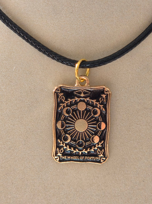 The Wheel of Fortune Tarot Card charm necklace