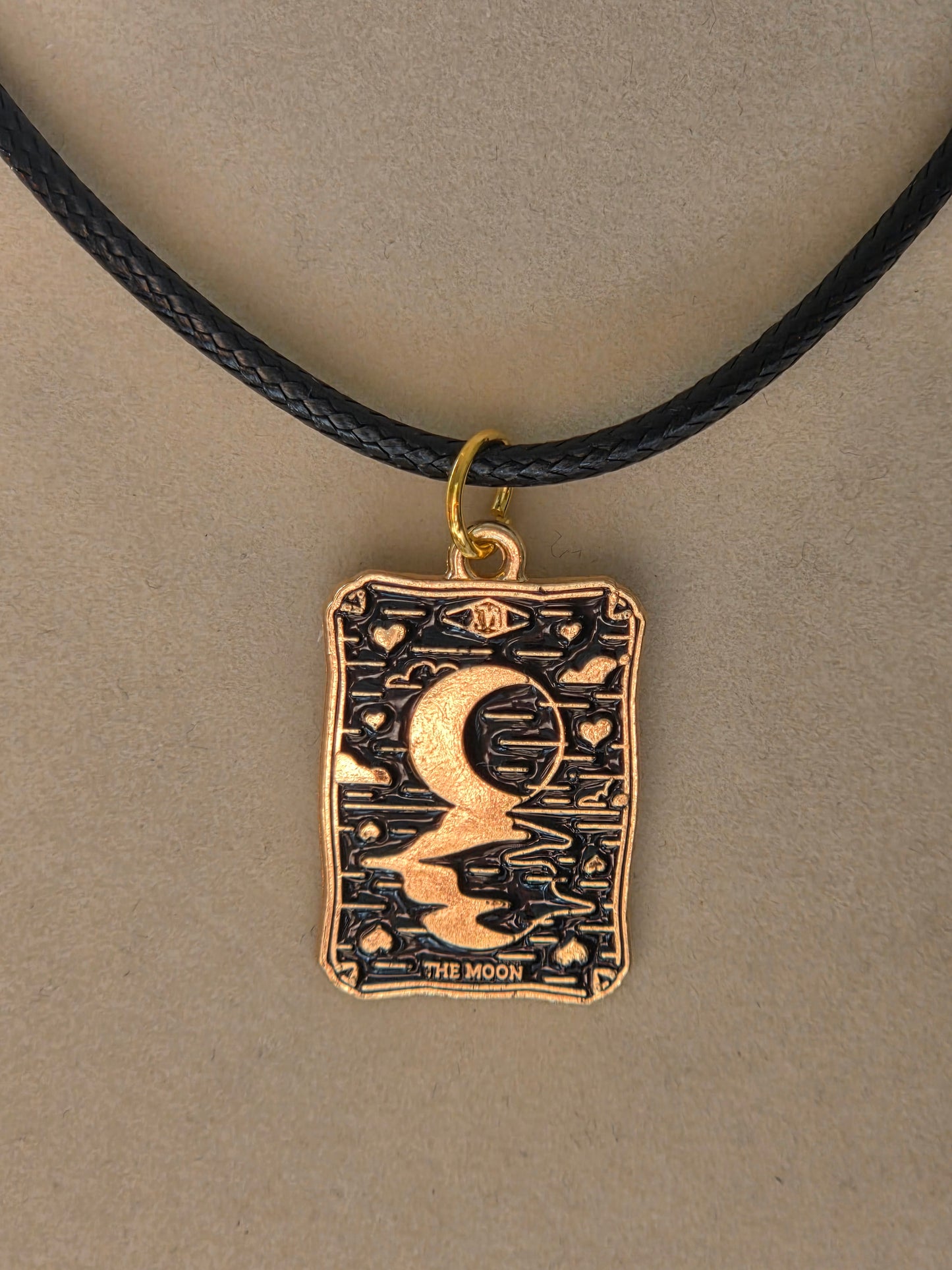 The Moon Tarot Card charm necklace