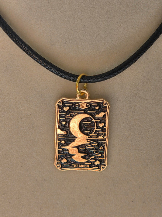 The Moon Tarot Card charm necklace