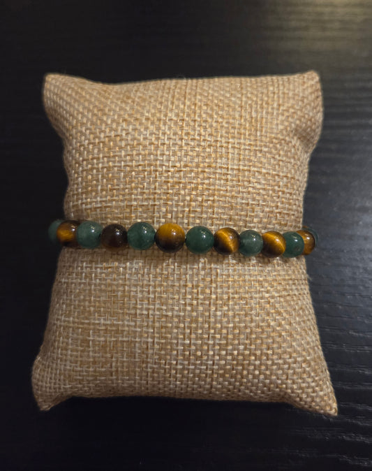 Money 💰 bracelet with Tigers Eye and Green Aventurine