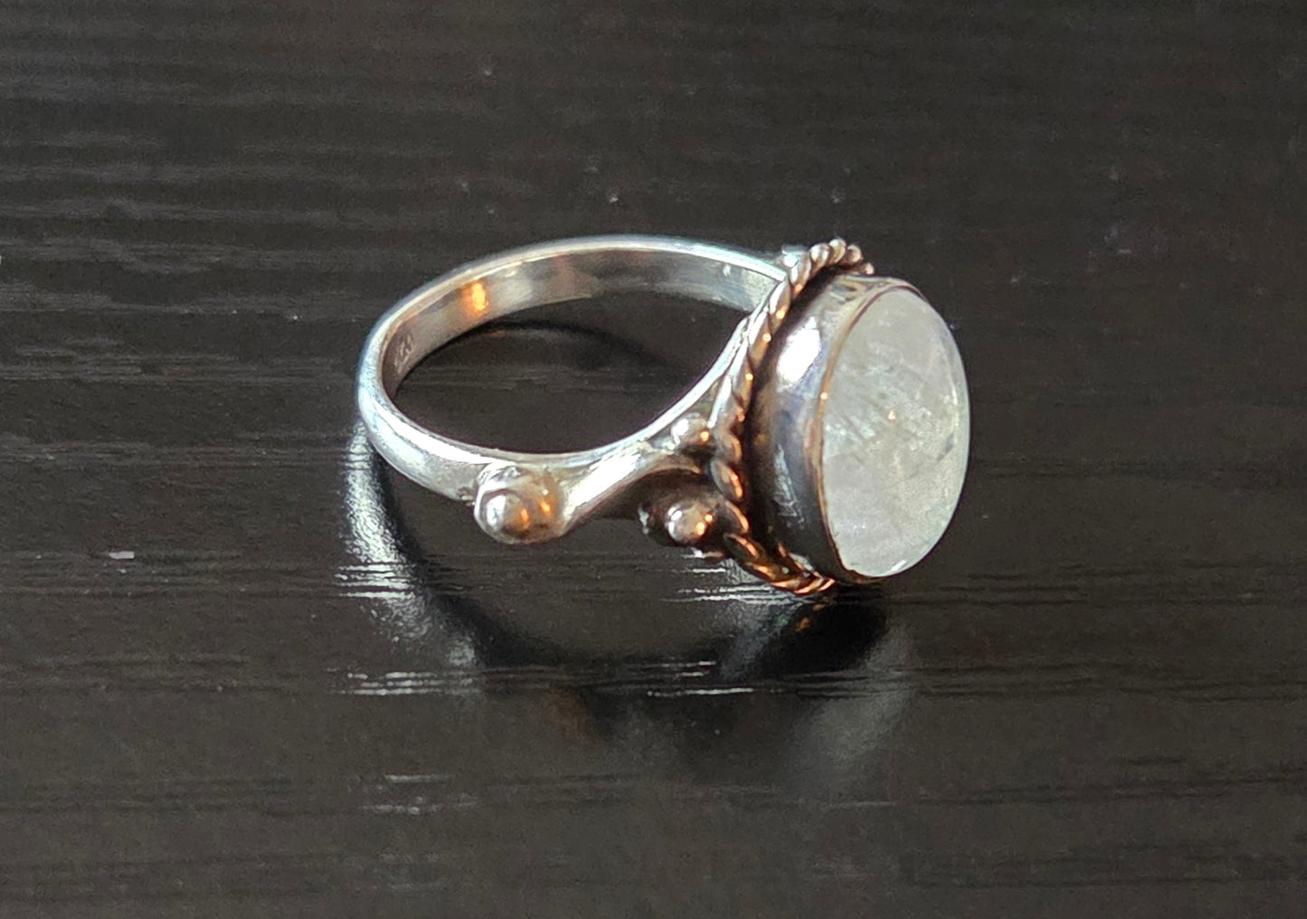 Moonstone ring size 4 sterling sliver