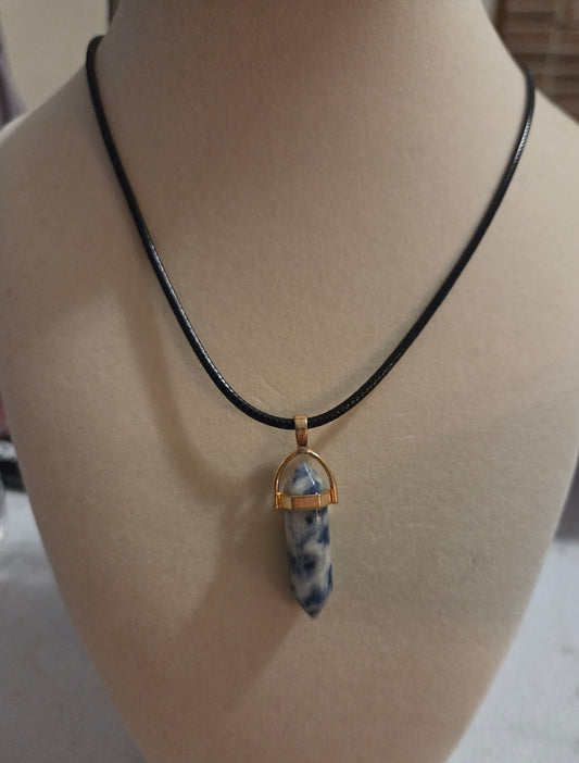 Sodalite pendant with cord