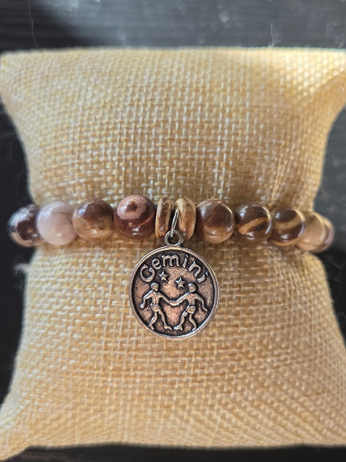 Zebra Jasper with Gemini charm