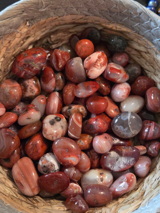 Red Sardoynx small Tumbles- price per piece
