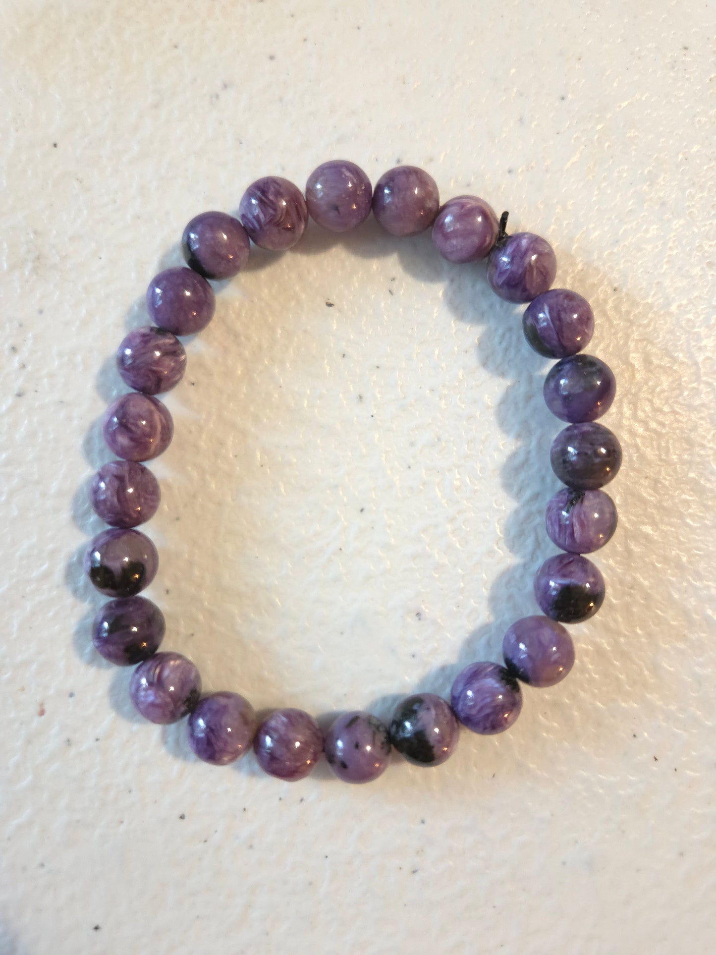 Charoite bracelet 8mm round stones