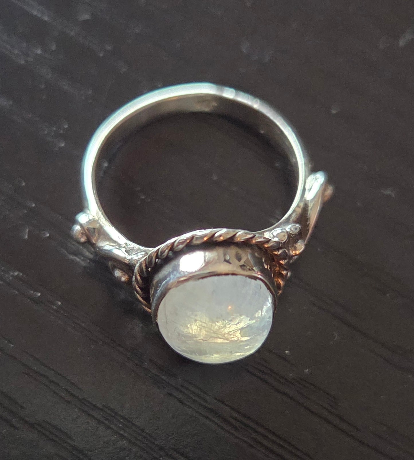 Moonstone ring size 4 sterling sliver