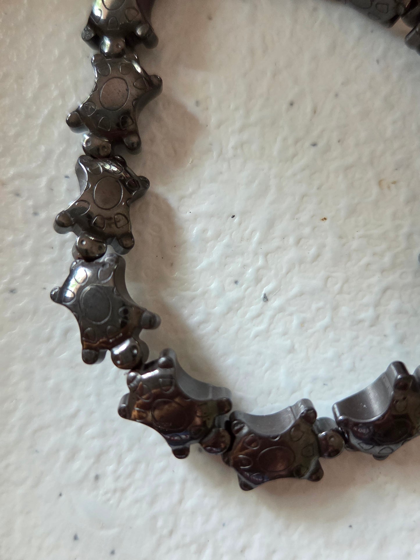 Hematite Turtle 🐢 stretch bracelet
