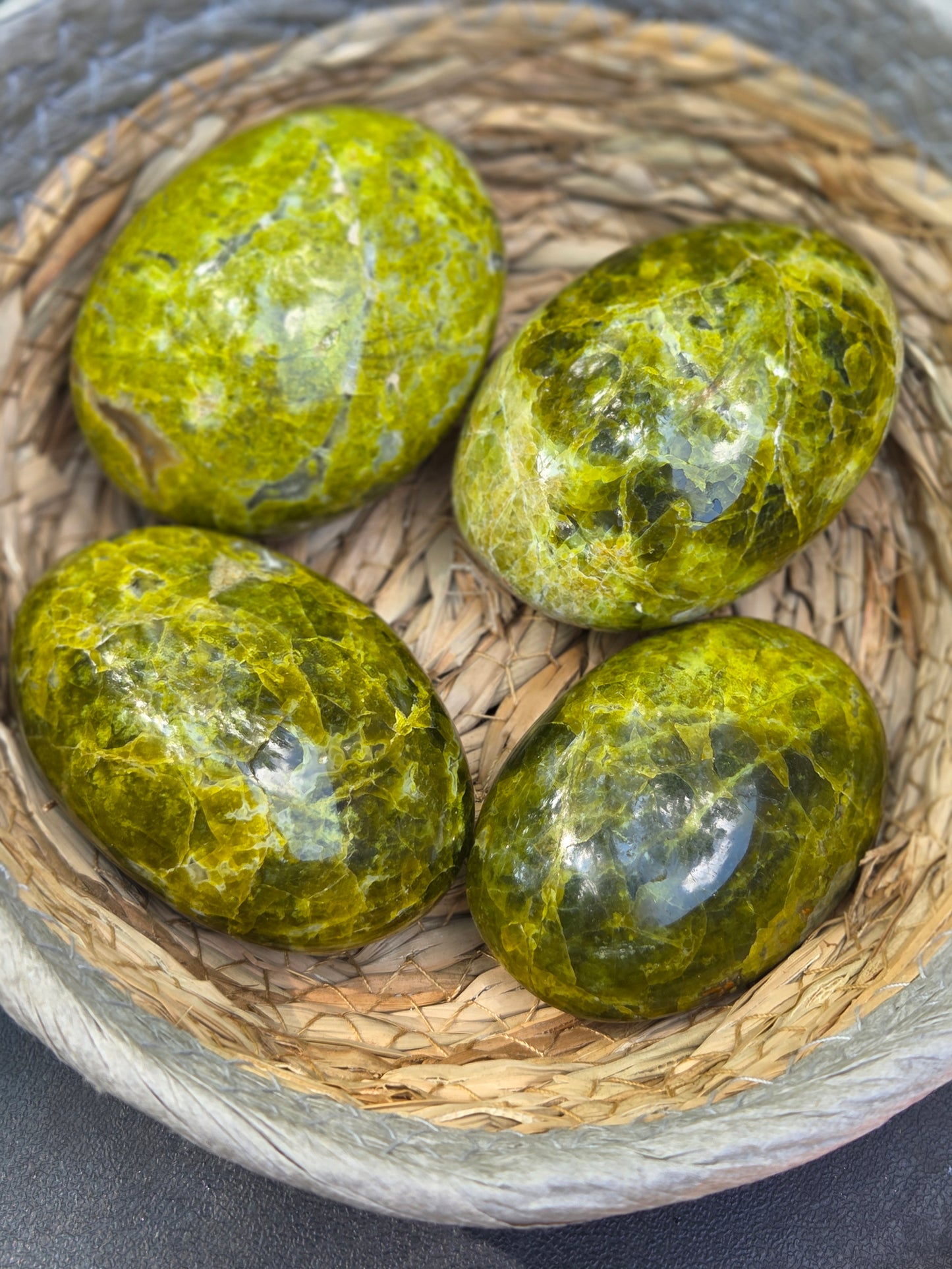 Green Opal palm stones- price per piece