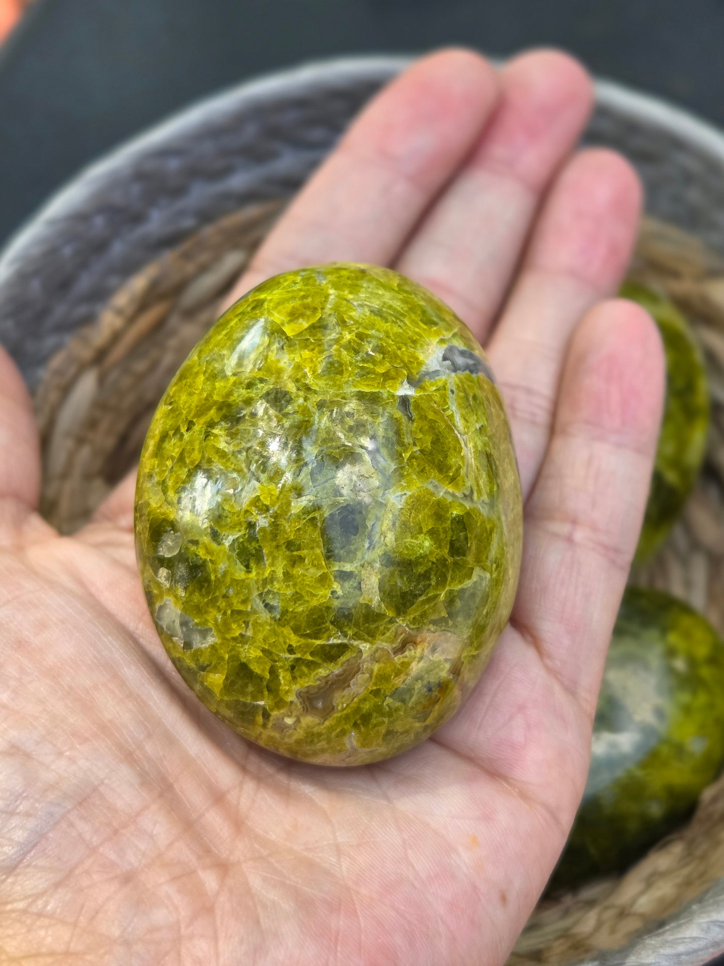Green Opal palm stones- price per piece