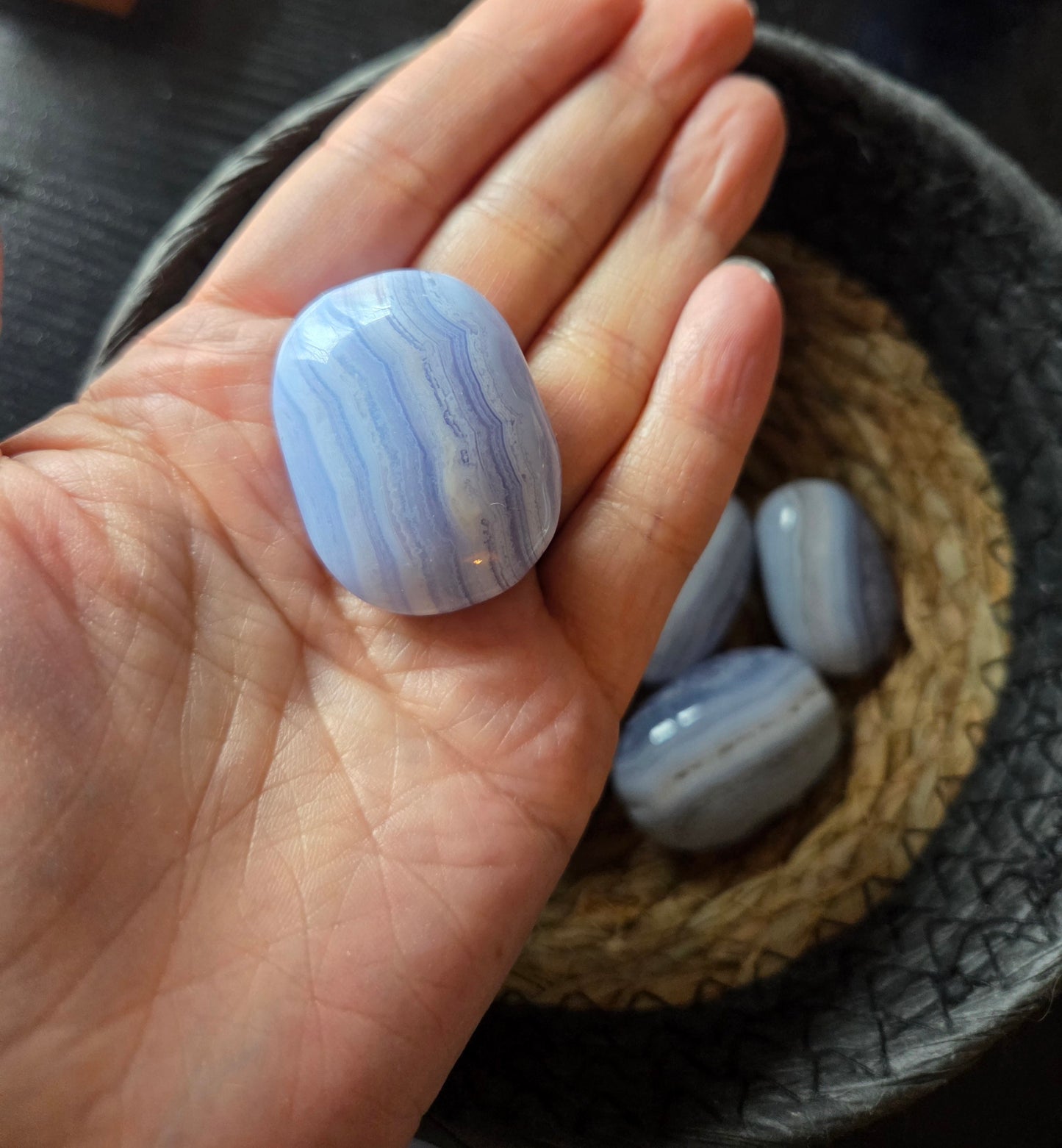 Blue Lace Agate tumbles- price per piece