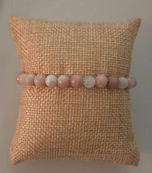 Pink Opal and Moonstone bracelet