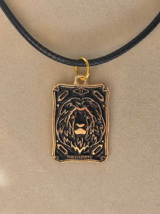 The Strength Tarot Card charm necklace