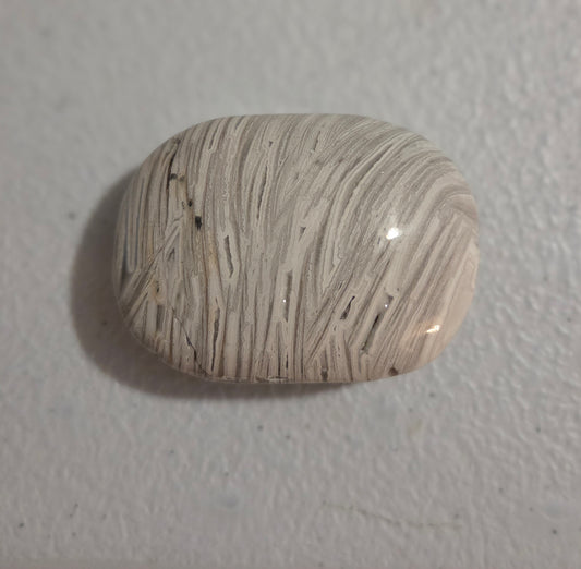 Mexican White Lace Agate palm stone