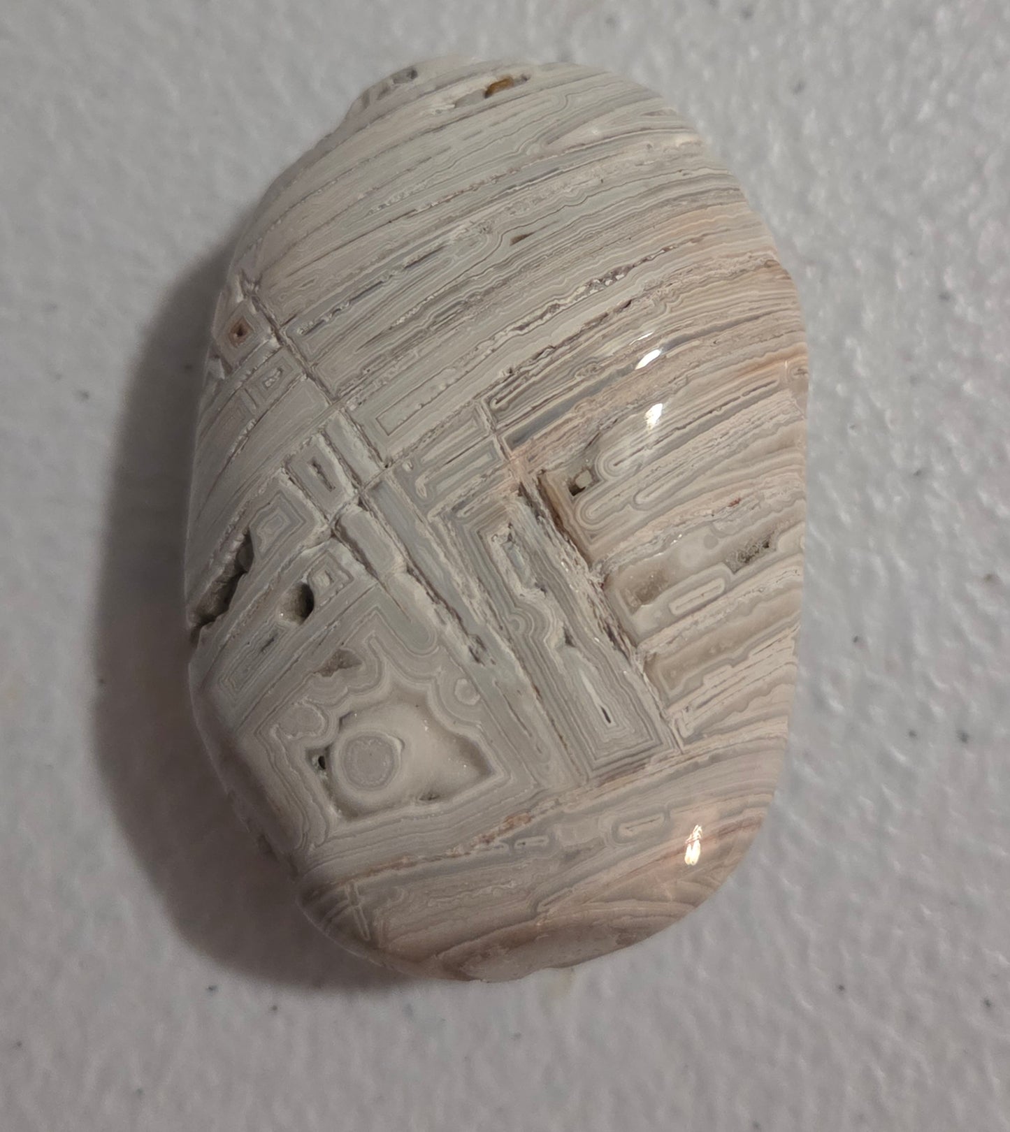 Mexican White Lace Agate Palm stone