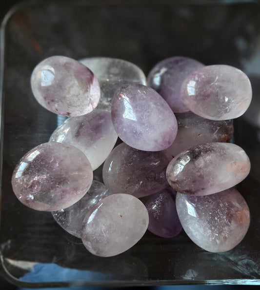 Smokey Amethyst palm stones