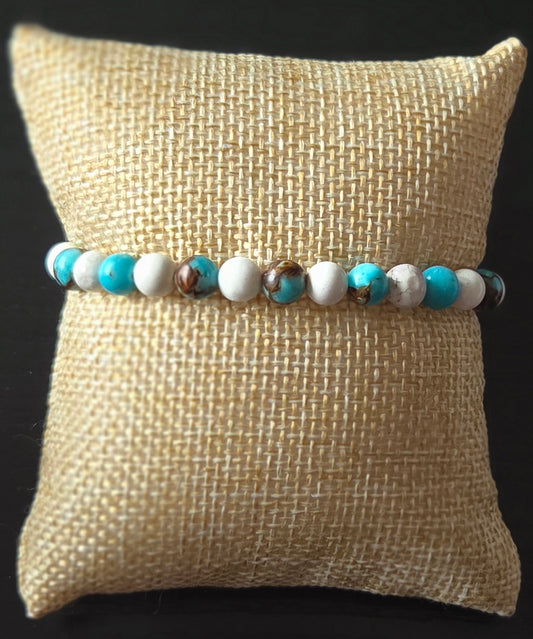 Howlite and Bronzite Turquoise bracelet