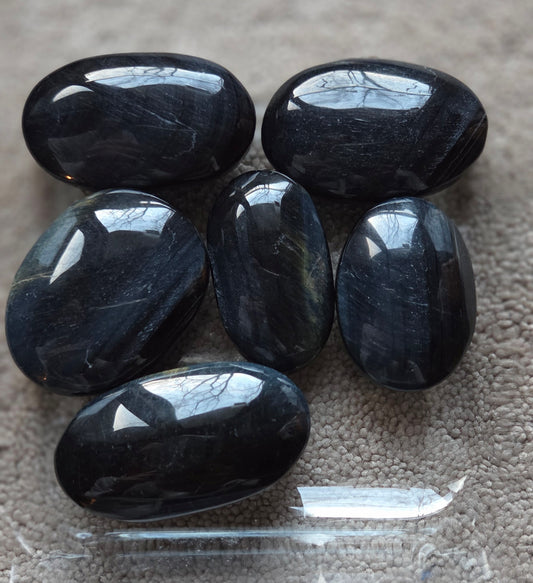 Blue Tigers Eye palm stones