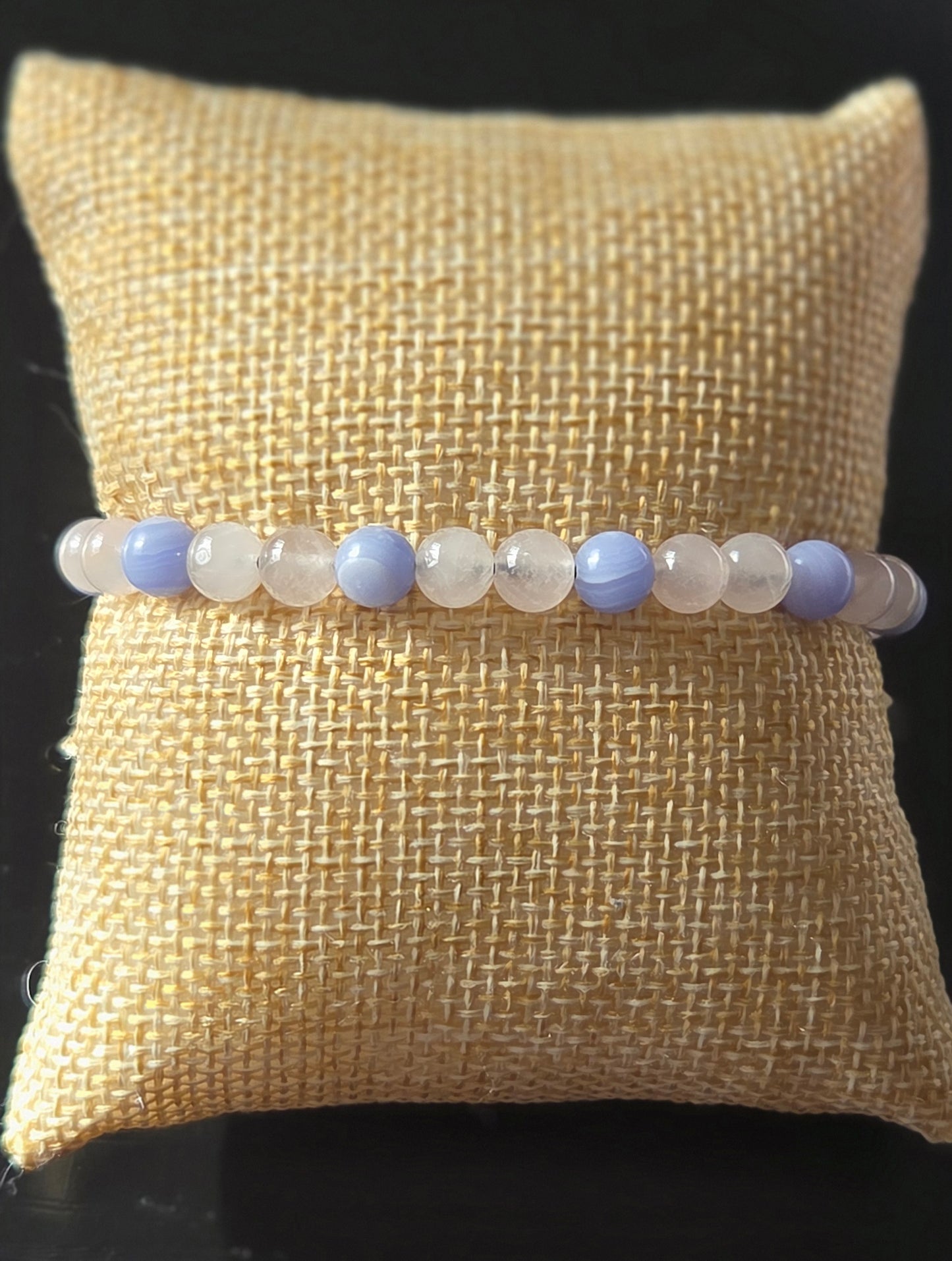Blue Lace Agate and Rose Quartz bracelet