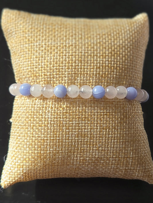 Blue Lace Agate and Rose Quartz bracelet
