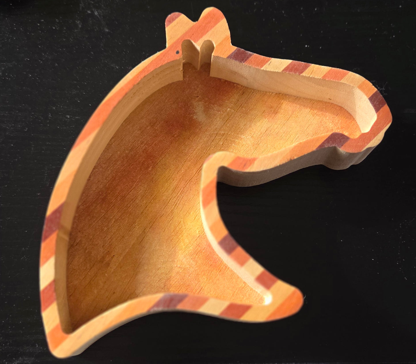 Wooden Horse Tray- *Crystals not included*