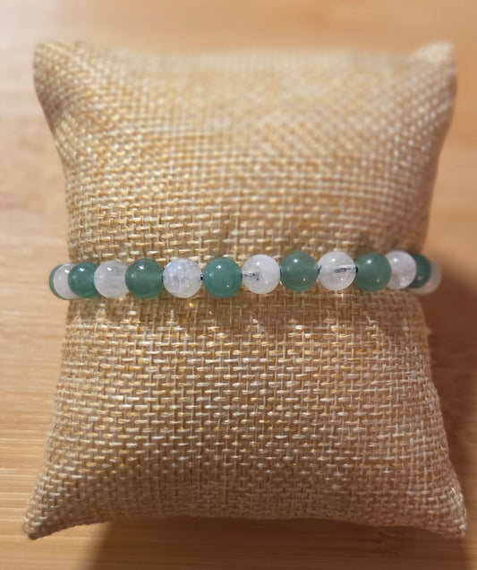 Green Aventurine and Moonstone bracelet