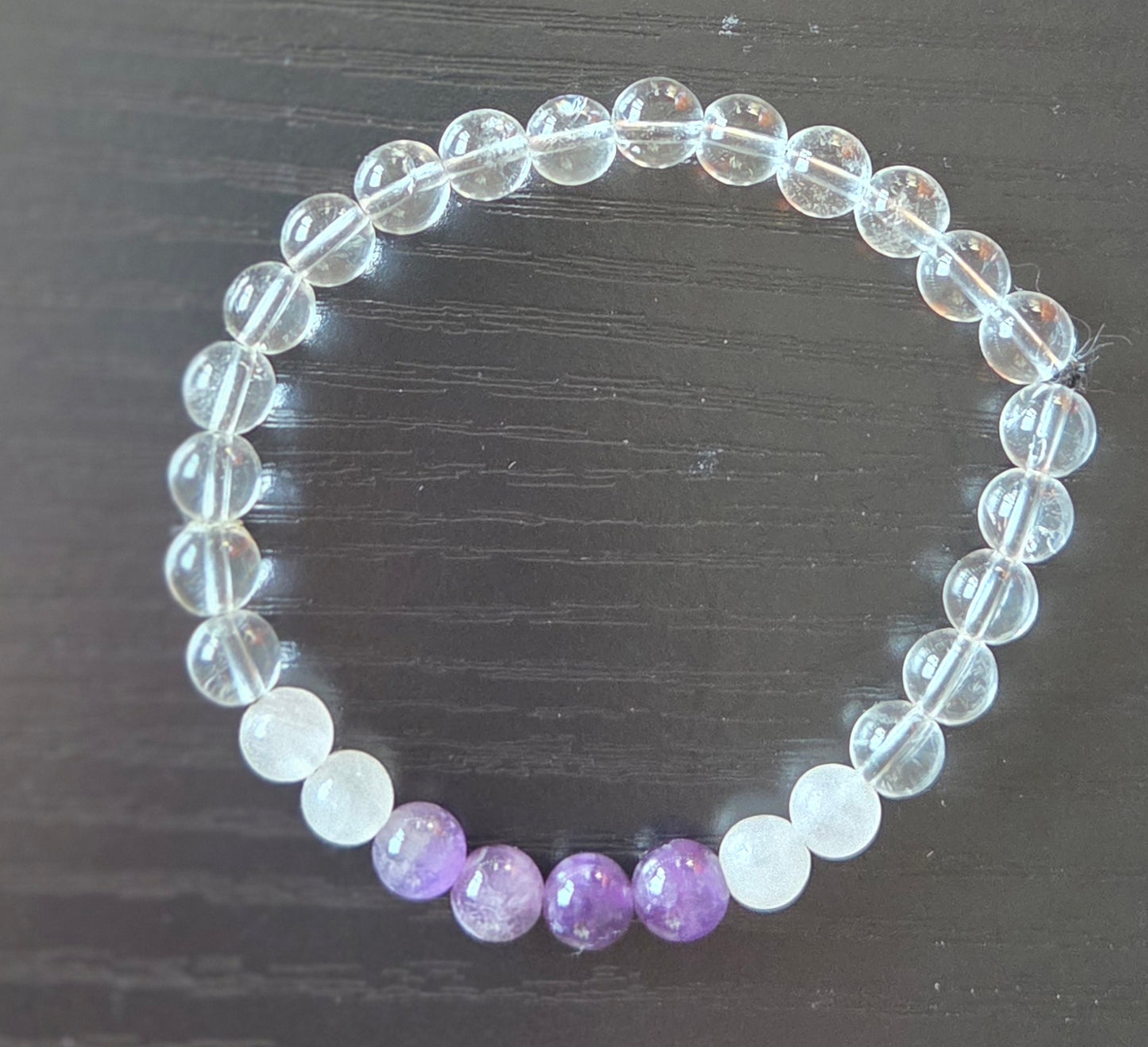 Amethyst, Rose Quartz, and Clear Quartz bracelet
