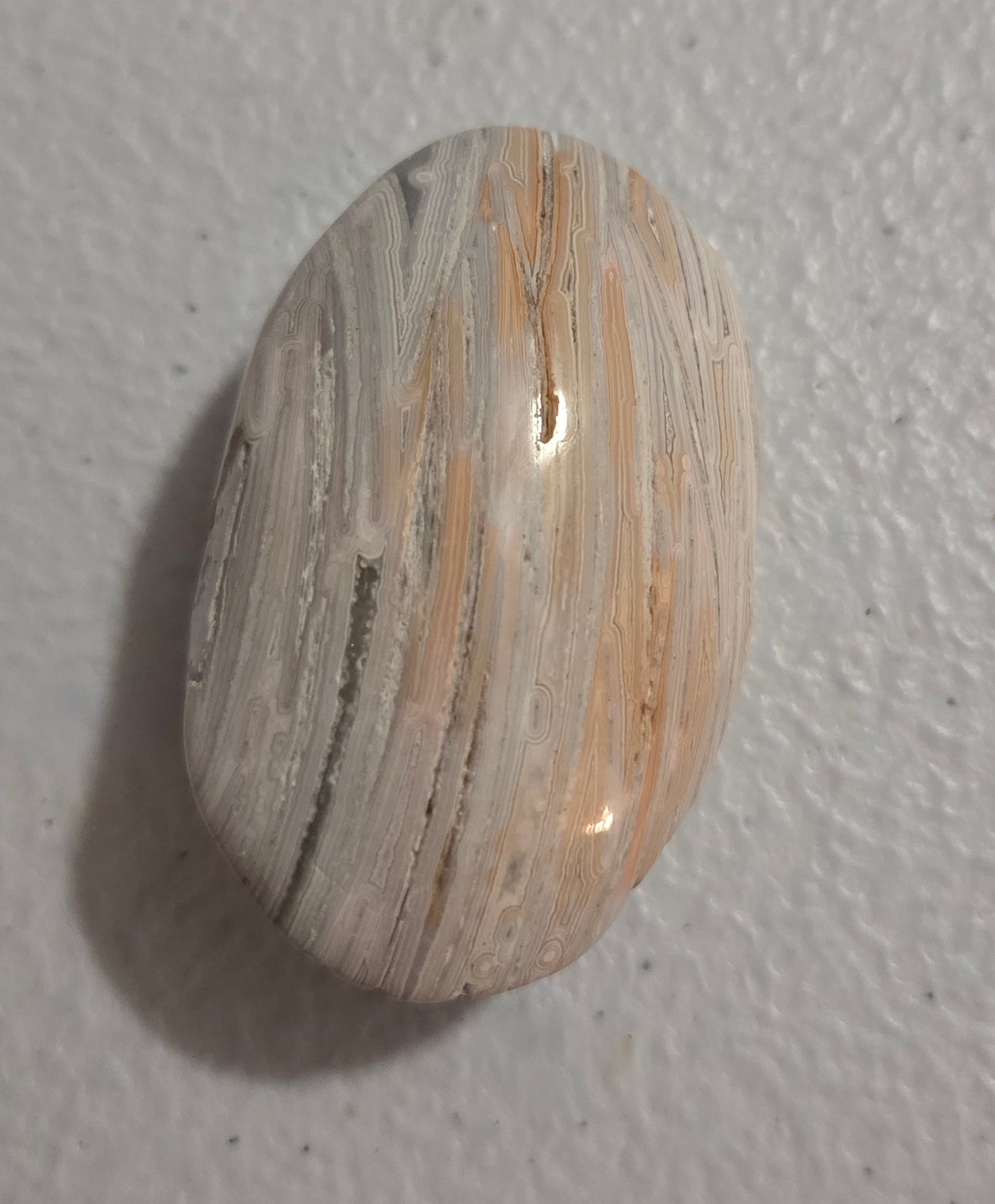 Mexican White Lace Agate palm stone