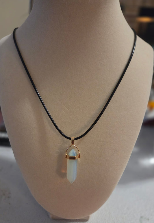 Opalite pendant with cord
